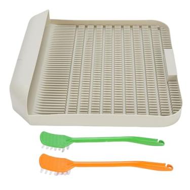 Imagem de Caixa de areia para gatos, camada dupla à prova d'água, tamanho grande, esteira de captura para caixas de areia e camas de gato, plástico 37.3x37cm (Cinza Branco)