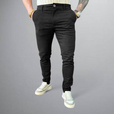 Imagem de Calça Sarja Masculina Exclusive Alfaiataria Slim Preto - Exclusive For
