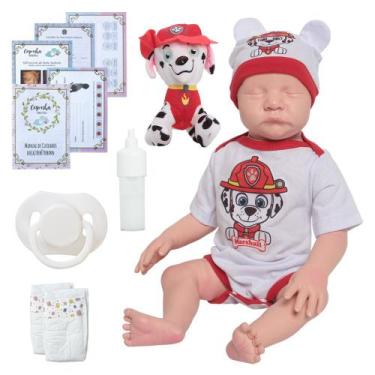 Imagem de Boneco Reborn Masculino Bebê 100% Silicone Pode Dar Banho - Cegonha Re