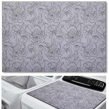 Imagem de Teenyyou 1 peça de tapete protetor de secadora de 66 cm x 45 cm, capa de máquina de lavar e secar roupa, capa de máquina antiderrapante à prova d'água à prova de poeira, almofada de secagem rápida