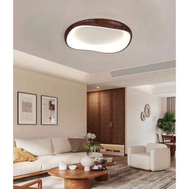 Imagem de Luminária de teto LED moderna, regulável e com controle remoto. Ideal para sala de estar, quarto, sala de jantar, varanda e lavabo (A60cm).