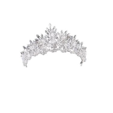 Imagem de Coroa Tiara Cabelo Noiva Strass Prata Debutante Formatura - Geral