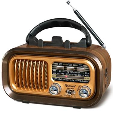Imagem de Rádio retrô vintage pequeno com Bluetooth, rádio transistor portátil AM FM SW com melhor som, excelente recepção, suporta cartão TF USB MP3 Player, bateria recarregável, ouro
