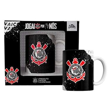 Imagem de Caneca Time Corinthians Futebol Clube "Meu cora��o � preto e branco" Licenciada Oficial