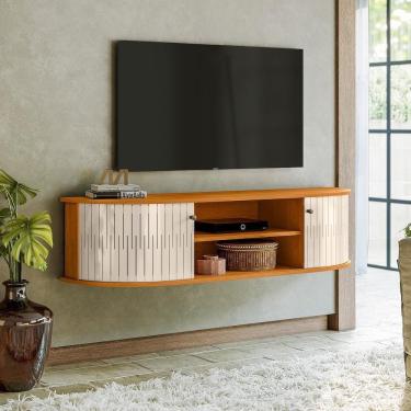 Imagem de Rack Suspenso 02 Portas Modena Cinamomo Off White Madetec