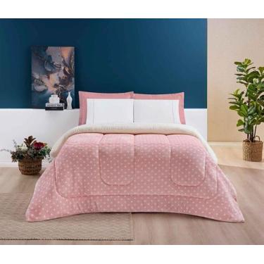 Imagem de Coberdrom Solteiro Sherpa Edredom Pele De Carneiro Lã Petit Poa - Bia 