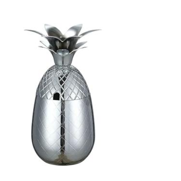 Imagem de Copo de abacaxi/caneca Moscow Mule Caneca disponível em 3 cores (prata, cobre, ouro) - Canecas para coquetéis e utensílios de bar (prata)