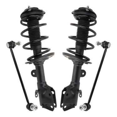 Imagem de TRQ Kit de suspensão dianteira Conjunto completo de suporte e mola helicoidal Link estabilizador de barra oscilante compatível com Subaru Forester 2019-2021