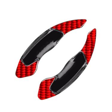 Imagem de 2 peças de extensão de volante para alavanca de mudanças, capa embelezadora de fibra de carbono ABS vermelha, para V40, V60, S60, S80, XC60, XC70, XC90 Auto