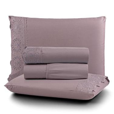 Imagem de Jogo Cama Queen Cherry Bordado Inglês 4pç 100% Poliéster - Frape_Uv - 