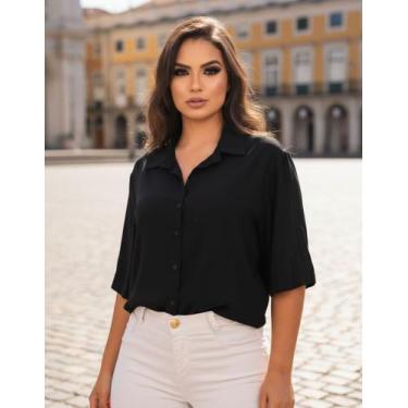 Imagem de Kit 3 Camisas Feminina Social Manga Curta Moda Evangelica - atrative, 