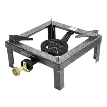 Imagem de Fogão a gás, feito de ferro fundido.