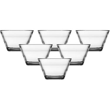 Imagem de Conjunto de 6 Bowls Lucy em Vidro Transparente, 300ml, 6,5cm x 10,5cm, para Saladas, Sobremesas e Petiscos