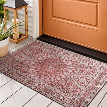 Imagem de 1 Tapete Capacho Antiderrapante Limpa Seca 50x80 Js Do Ga Vr (M10 VERMELHO - Classico Medalhão)