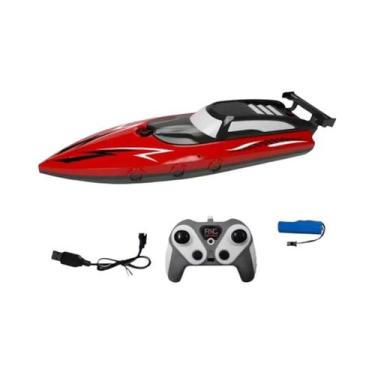 Imagem de Barco RC Com Luz LED 24G Brinquedo Para Crianças Para Piscinas E Lagos