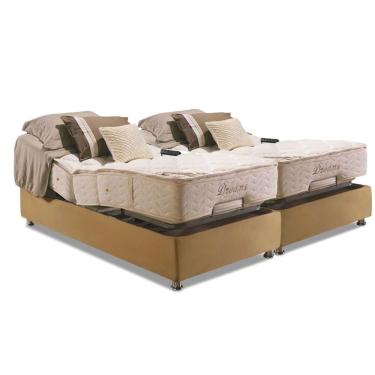 Imagem de Cama Box Reclinável Casal: Colchão c/Massagem Herval mh 1430 + Box Regulável(202x203x52)