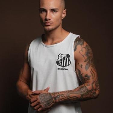 Imagem de Regata Santos 1963 Bi Mundial Branca Masculina-Masculino