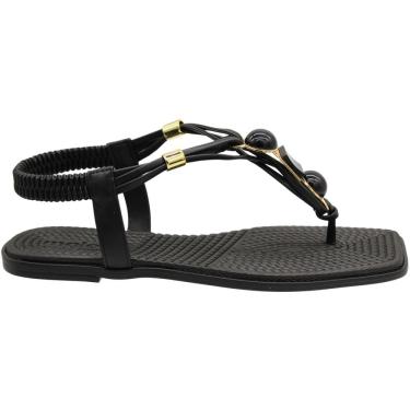 Imagem de Sandália Rasteira Moleca Atenas Apliques Tiras Finas Feminina