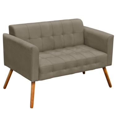 Imagem de Poltrona Namoradeira Decorativa Pés Palito Karen Suede Nude - Gran Belo