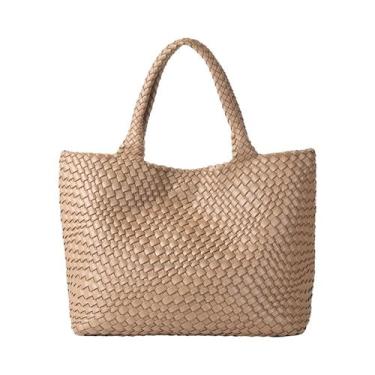 Imagem de Bolsa Grande De material vegano Trançada Para Mulheres, Bolsa De Praia