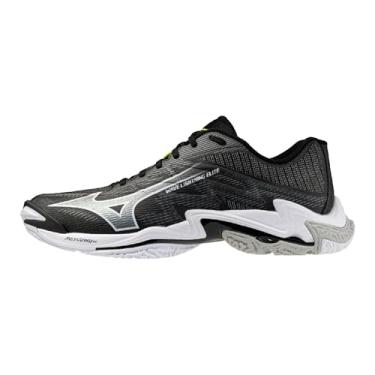 Imagem de Mizuno Tênis masculino Elite Wave Lightning Elite, Multicolorido (preto/branco), 30.5 cm 2E