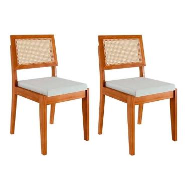 Imagem de Kit 2 Cadeiras Sala Jantar Rainha 2 Uni Natural Nesher
