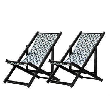 Imagem de Kit 2 Espreguiçadeiras Dobrável Black Sb-triang Preto