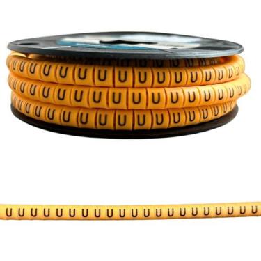 Imagem de Marcador de Cabos Fios Anilha Letra U 4mm a 6mm 500 Peças - Stark Elec