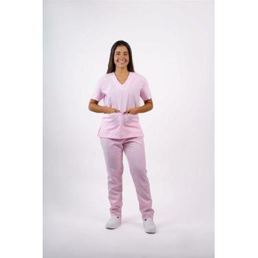 Imagem de Pijama Feminino Oxford Rosa Bebe - - Toka Brasil, P