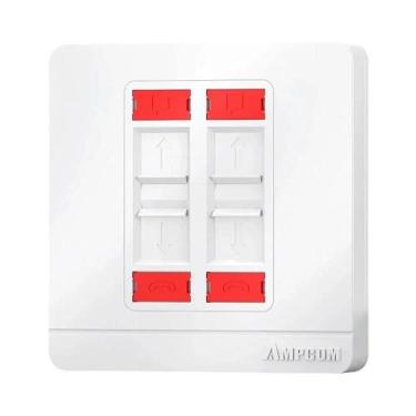 Imagem de Painel De Tomada De Rede AMPCOM RJ11 RJ45 De 1, 2 Ou 4 Portas Para Mon
