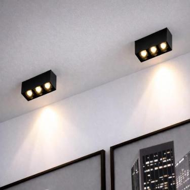 Imagem de 2 Micro Spot Downlight Sobrepor Led Preto Pontual Sala Luz05 - Acende 