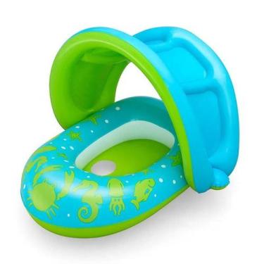 Imagem de Bote Inflável Azul Infantil Para Piscina Com Cobertura - Bestway