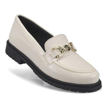 Imagem de Mocassim Oxford Feminino Sapatilha Tratorado Loafer Conforto Cor:Marro