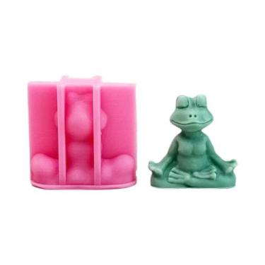 Imagem de Molde De Silicone Sapo Meditante Para Velas DIY Artesanais, Ornamento 