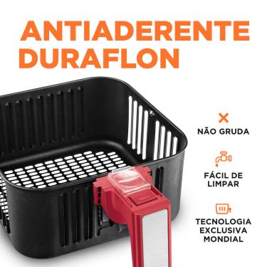 Imagem de Fritadeira Elétrica Air Fryer Mondial AFN-40-RI 4L Inox/Vermelha - 220V