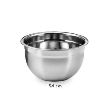 Imagem de Tigela Inox Multiuso Para Cozinha Durável Prática - Top Rio, 24cm
