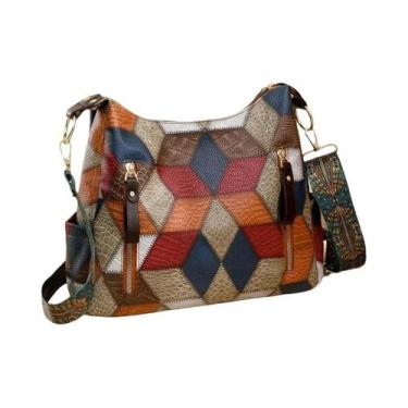 Imagem de Bolsa Tote Feminina De Couro PU Com Grande Capacidade E Cores Contrast