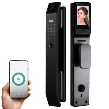 Imagem de Fechadura Digital Eletrônica Inteligente Tuya App Wifi Senha Preto - M