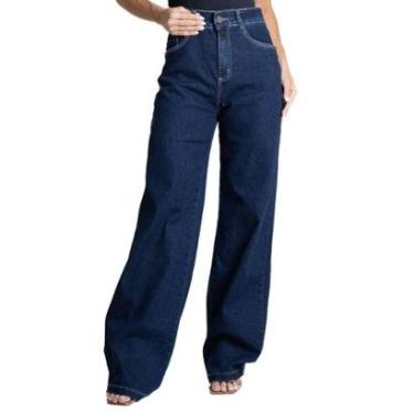Imagem de Calça Jeans Sawary Wide Leg - 281386 - Azul médio 46-Feminino