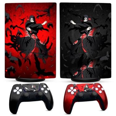 Imagem de PS5 Skins for Console Disc Version and 2 Controllers - Anime PS5 Skin Cover, Red/Dark PlayStation 5 Skin from Sturdy Vinyl - Fade- and Scratch-Resistant PlayStation 5 Cover for Console Stylish Upgrade