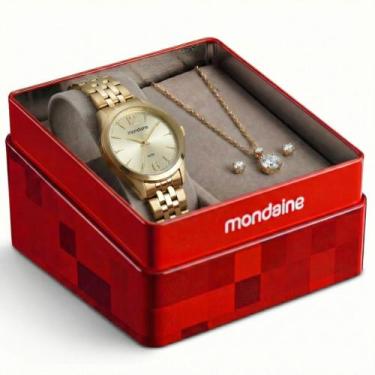 Imagem de Kit Relógio Mondaine Feminino Dourado 99911LPMKDE1K1 - RELOGIO MONDAIN