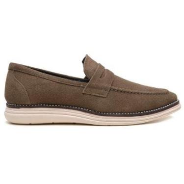 Imagem de Sapato Casual Oliva Em Couro Camurca 37996-Masculino