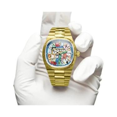 Imagem de Relógio De Quartzo Masculino Quadrado 2025 Com Mostrador De Arte Abstr