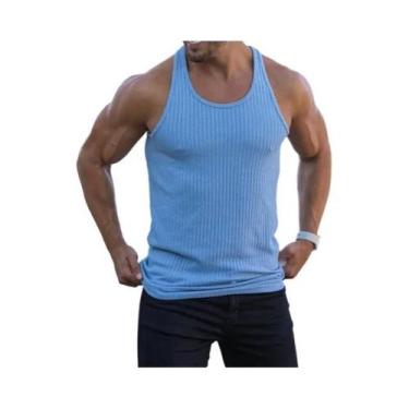 Imagem de Camiseta Regata Masculina Preta Respirável Para Academia, Sem Mangas, 