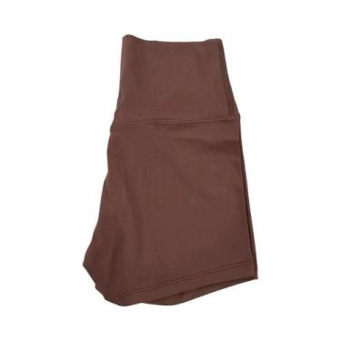 Imagem de Shorts de Yoga Fitness para Mulheres - Cintura Alta, Cor Sólida, Model