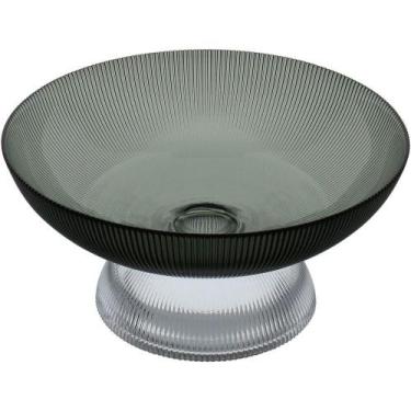 Imagem de Centro De Mesa Fruteira Home&co Com Pé Vidro 12x25x25cm Fumê - HOME & 