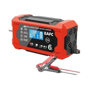 Imagem de Carregador De Bateria Inteligente 12V 6A Para Carro E Moto Com Display