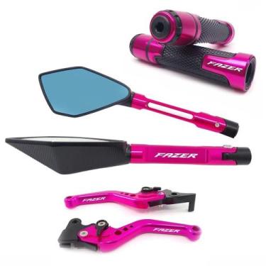 Imagem de Kit Manete Manopla Retrovisor Fazer 150 Ubs Gravado a laser - NoBrand,