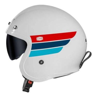 Imagem de Capacete Ls2 Spitfire Of599 Retro Branco Azul e Vermelho, 58