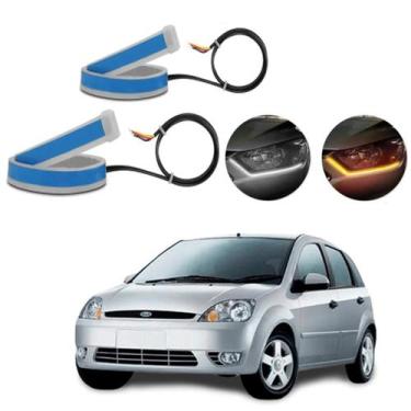 Imagem de Kit Fitas Led DRL Farol + Seta 12v 60cm Fiesta 2002 2003 2004 2005 200